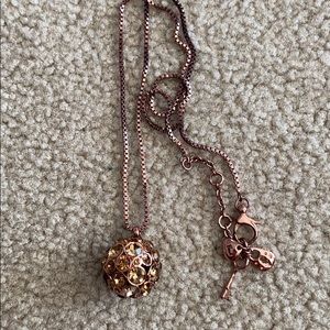 Fossil ball necklace. Copper colored 18-20 inches